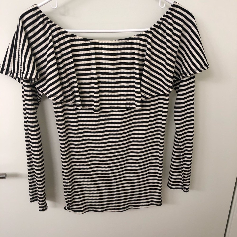 Off shoulder striped top